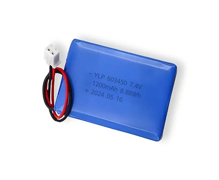 YLP Customized 603450 7.4V 1200mAh Lithium Polymer Battery Packs with BMS