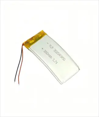 Customized arc shape li-polymer battery 3.7V 260mah 0.962wh